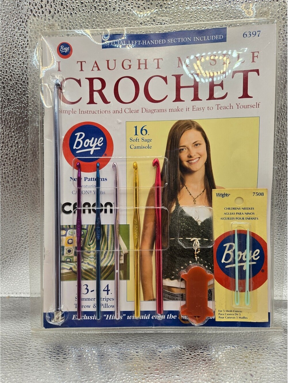 Boye I Taught Myself Crochet Kit with Hooks, Yarn Needles, and Book